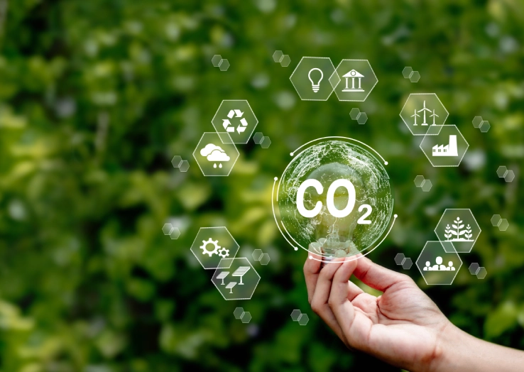 CO2 capture sustainability icons